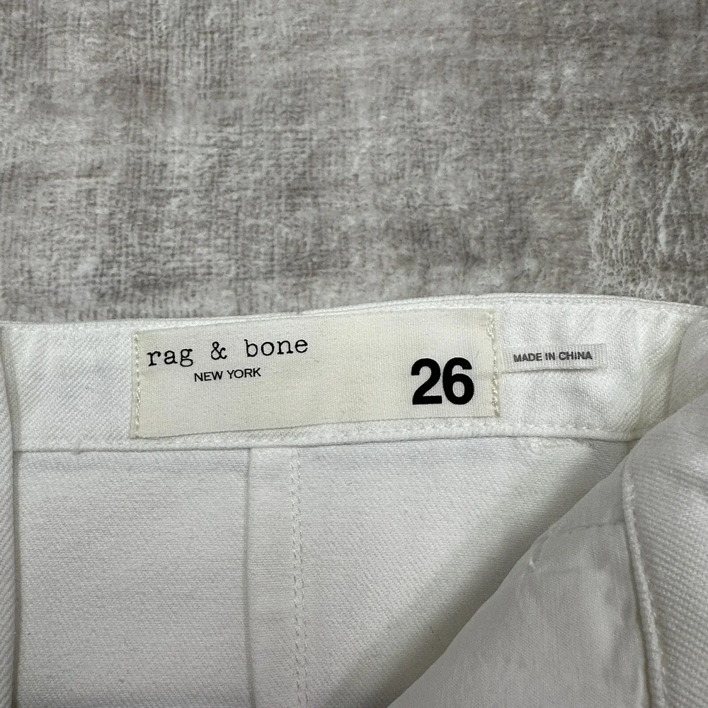 Rag & Bone‎ Skirt Womens 26 White Utility Mini Belted Cotton Tencel Minimalist